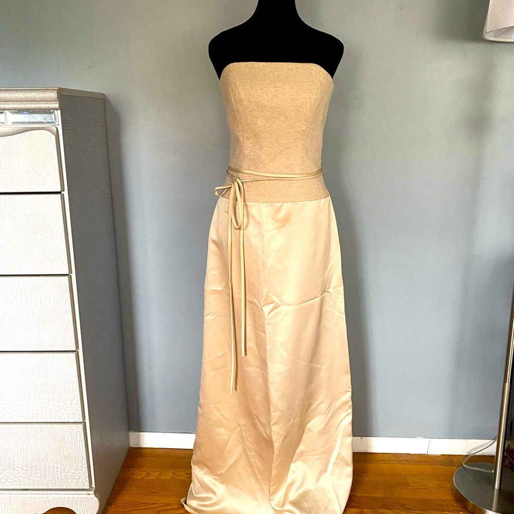 Jim Helm 1999 matte satin and cashmere gown.  Size 10. Never worn